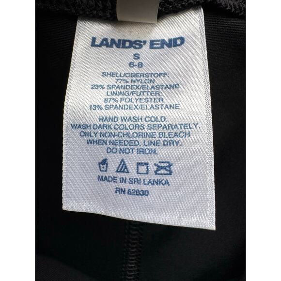 Lands End Women's 6" High Waisted Bike Swim Shorts Black Size Small 6-8 Pockets - Picture 5 of 6